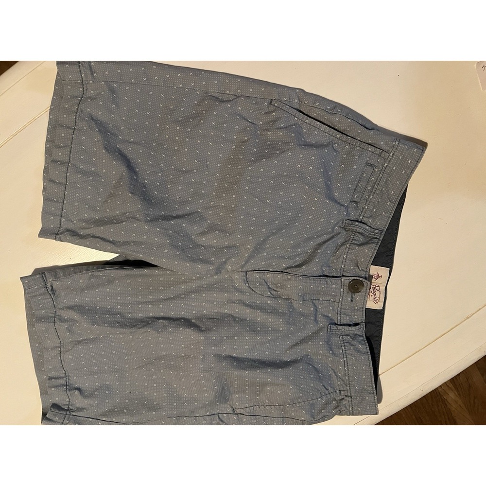 Original Penguin Men's Blue Patterned Shorts Size 30 Flat Front Golf Casual